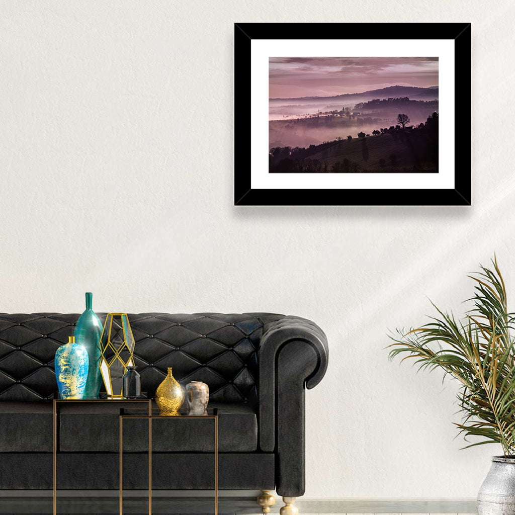 Misty Lavender Hills Wall Art