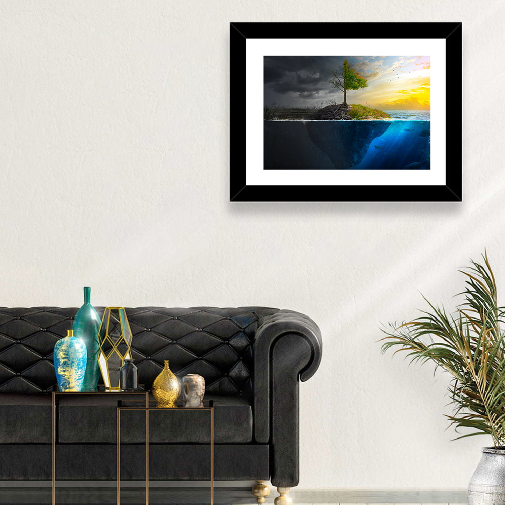 Split Island Tree of Duality Wall Art