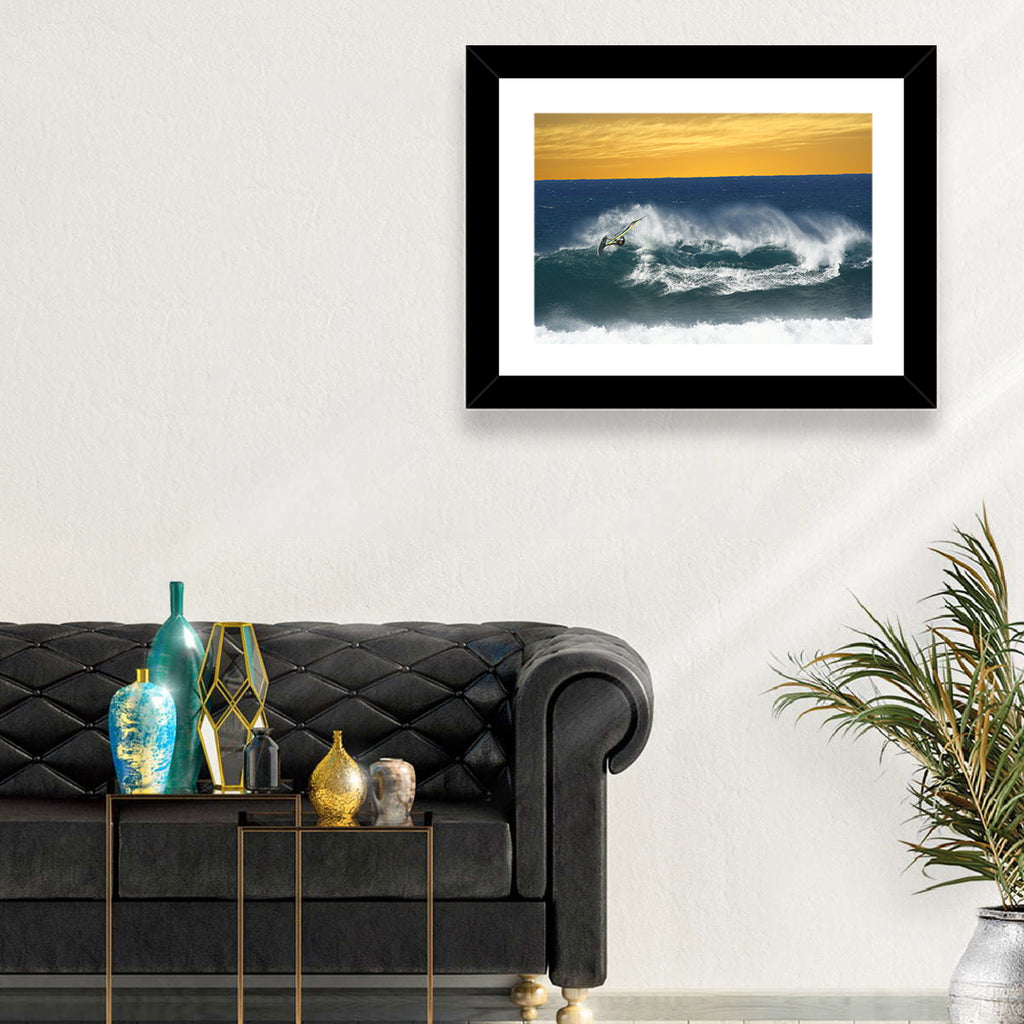 Windsurfer at Golden Wave Wall Art