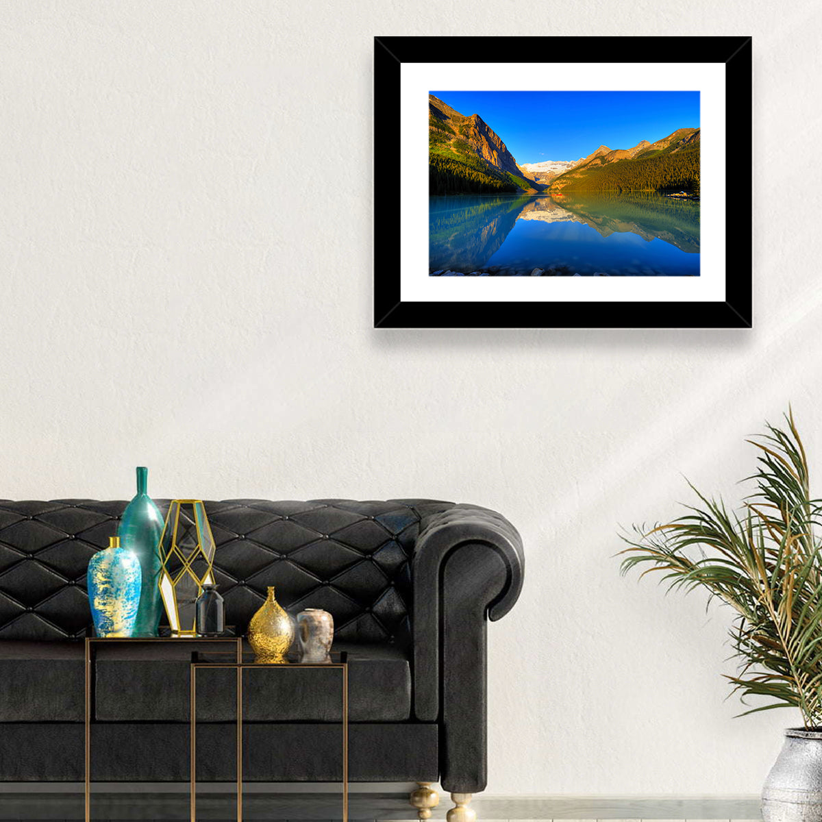 Lake Louise Canoe Reflection Wall Art