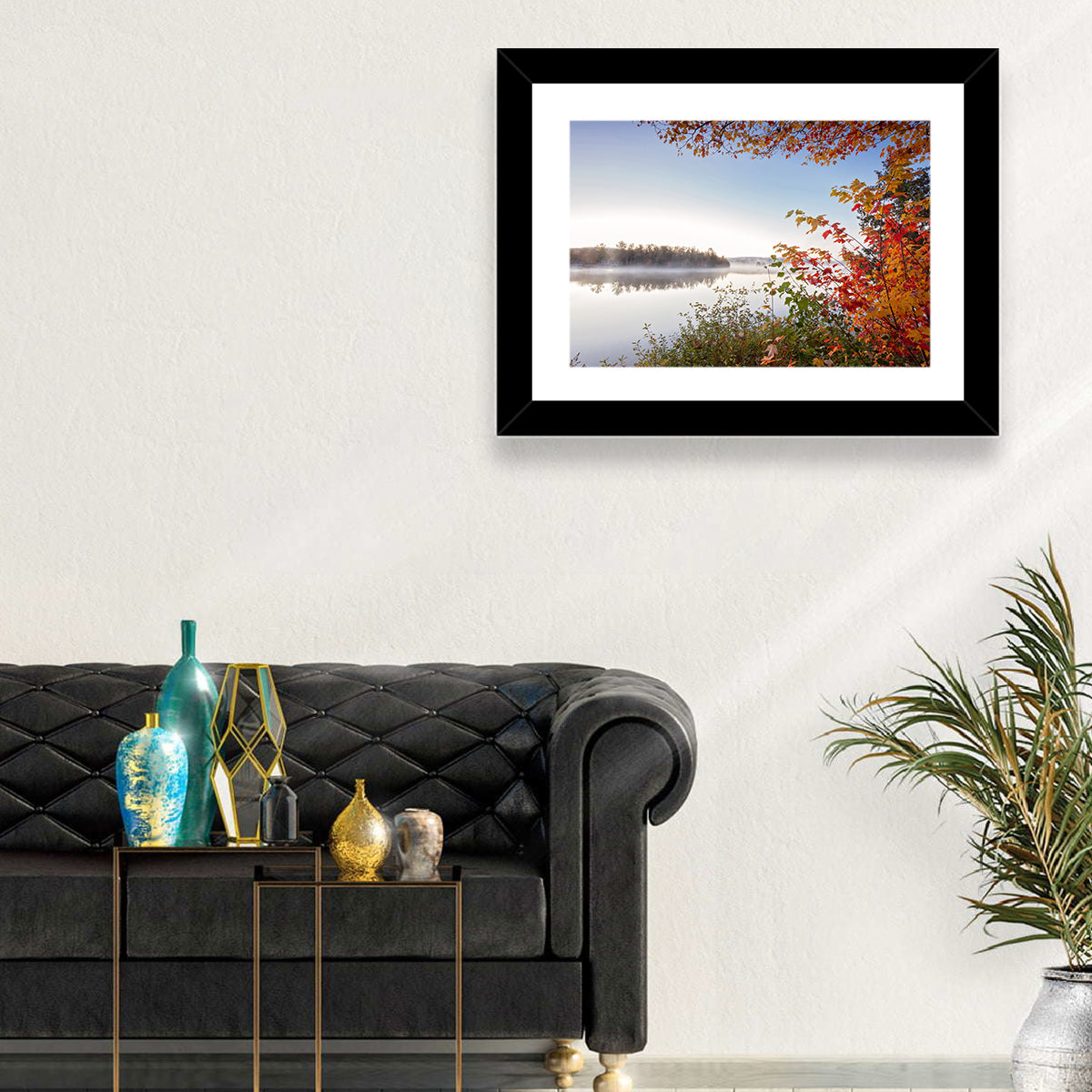 Algonquin Morning Mist Wall Art in a room, landscape