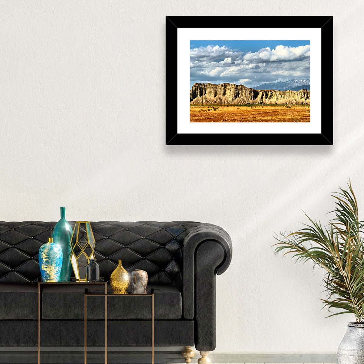 Snake Mountain Ridge Cliffs Wall Art in a room, landscape