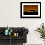 Cougar Silhouette at Sunset Wall Art