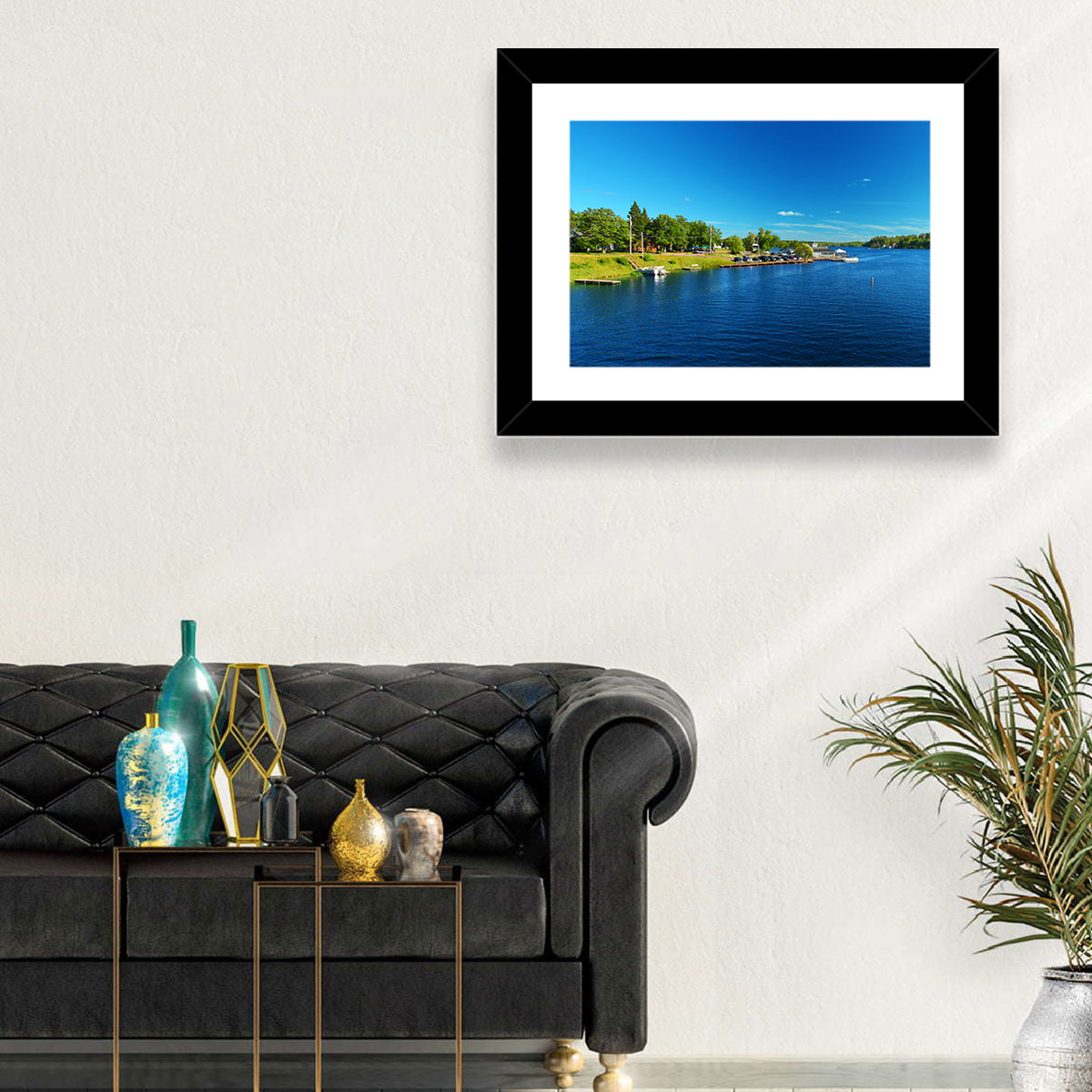 Lake Minocqua Wall Art in a room, landscape
