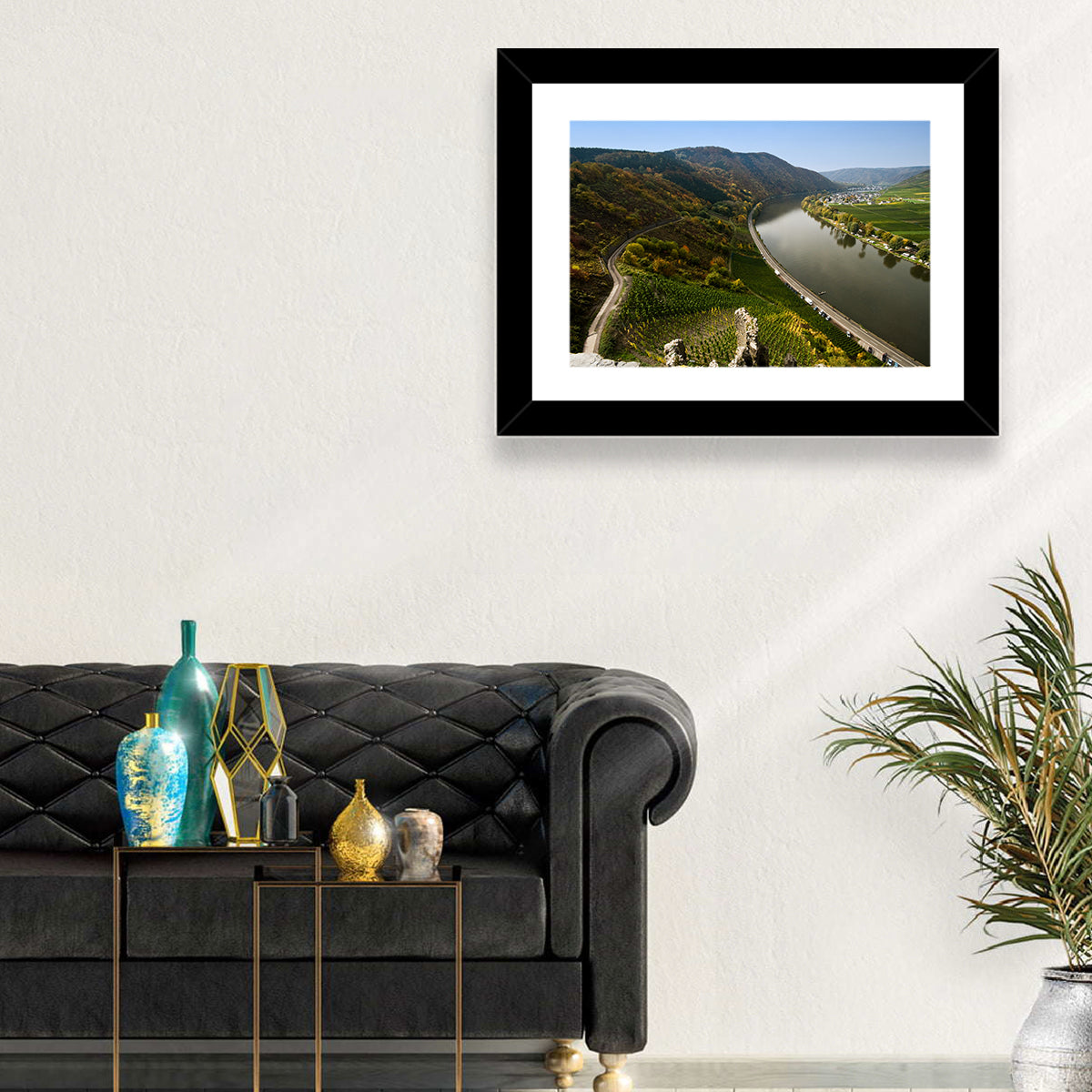 Mosel Valley at Bremm, Germany Wall Art in a room, landscape