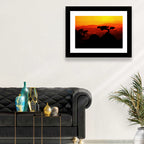 Gnarled Tree at African Sunset Wall Art