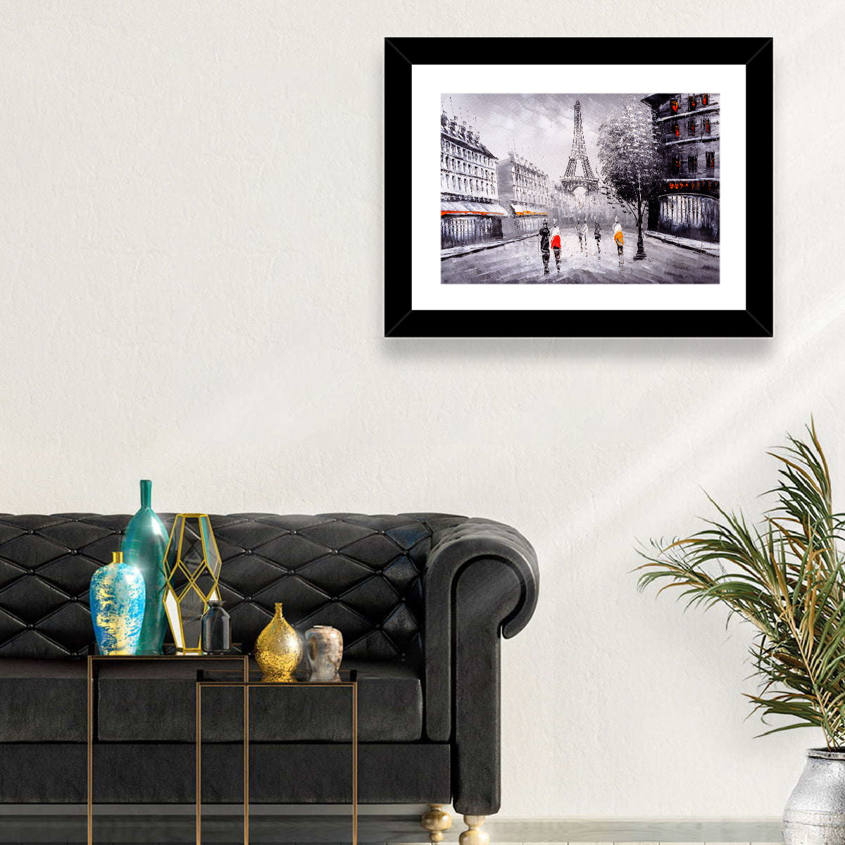 Paris Street with Eiffel Tower Wall Art