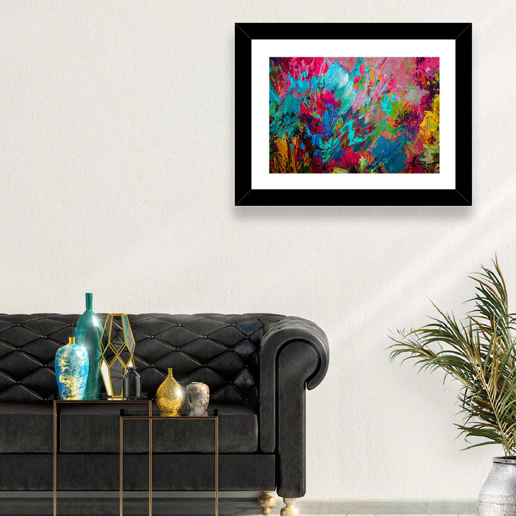 Vibrant Impasto Color Burst Abstract Wall Art
