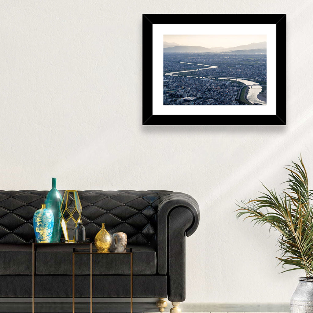 Gifu Aerial River View Wall Art