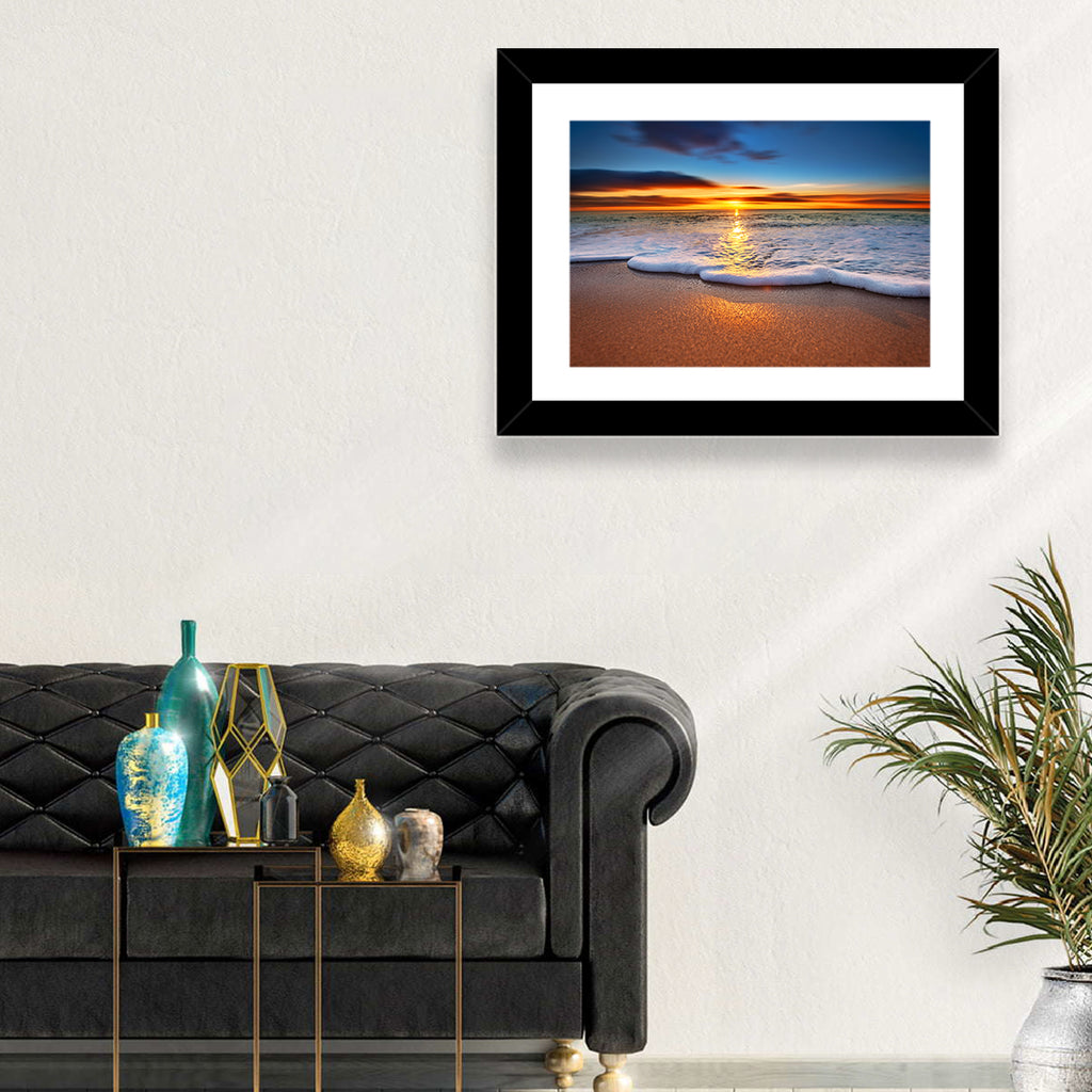 Sun Flare Beach Sunrise Wall Art
