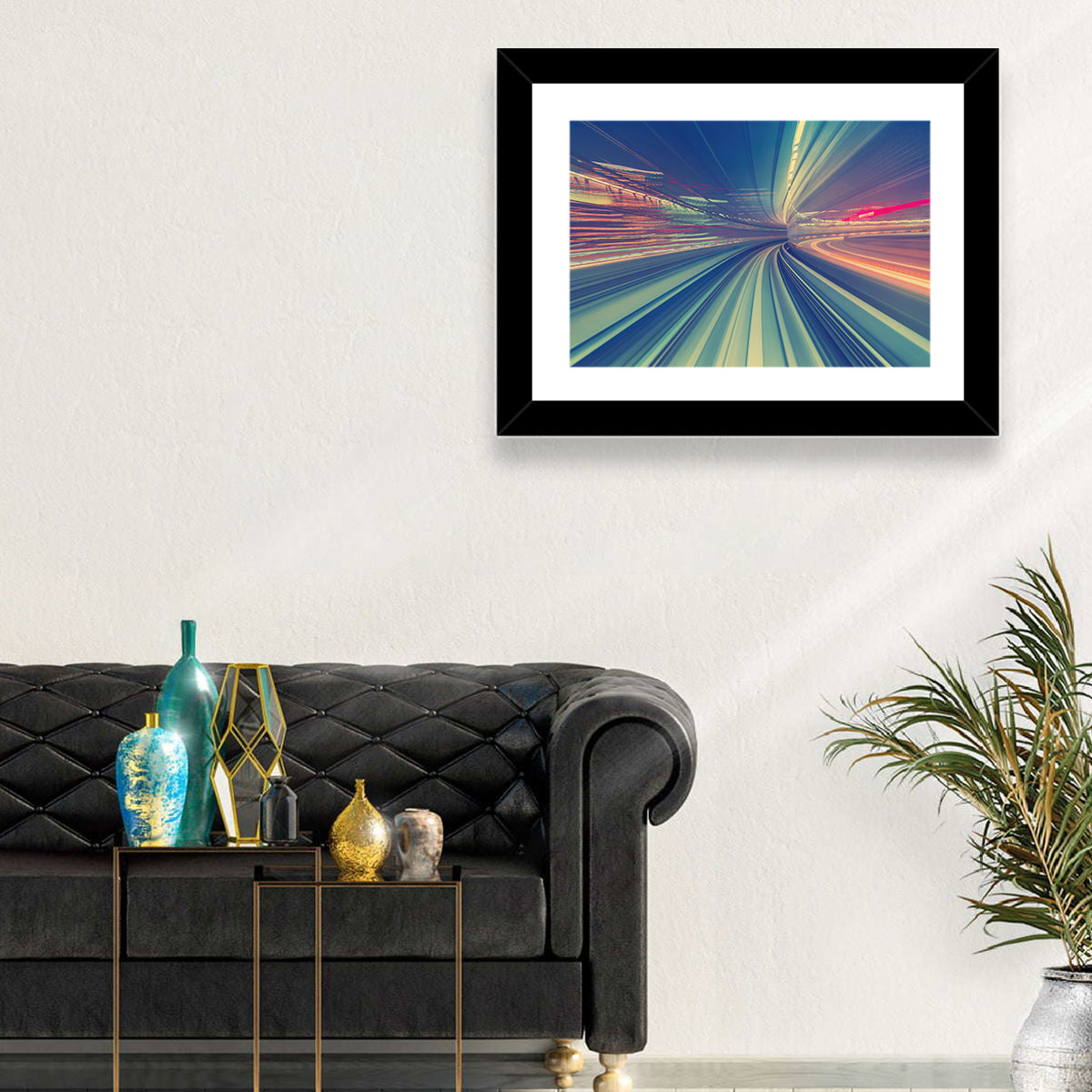 Monorail Night Light Trails Wall Art