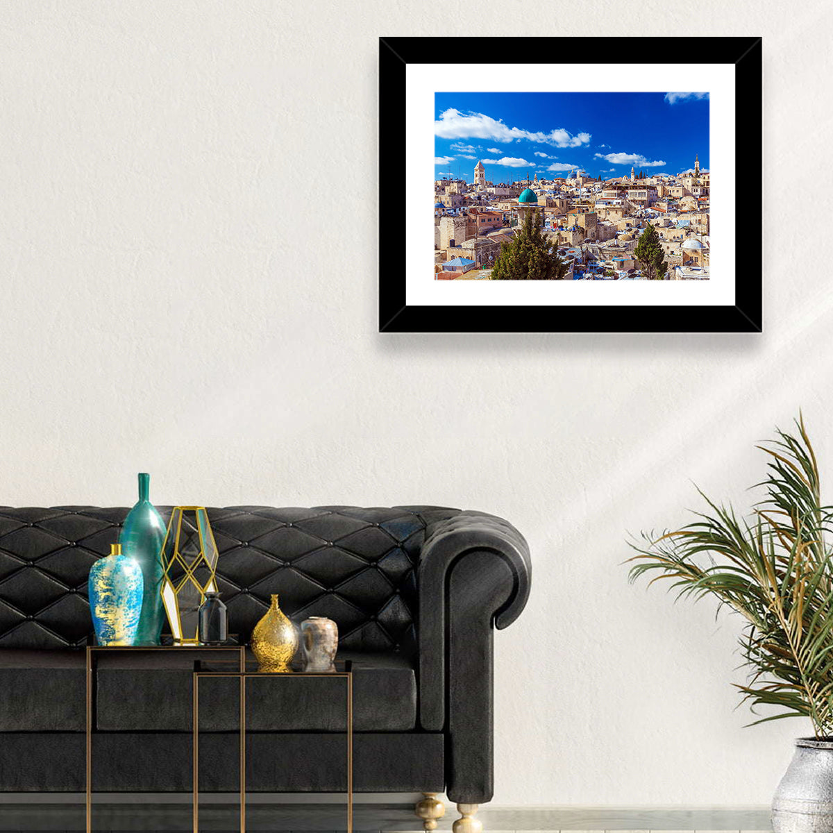 Jerusalem Old City Rooftops Wall Art in a room, landscape