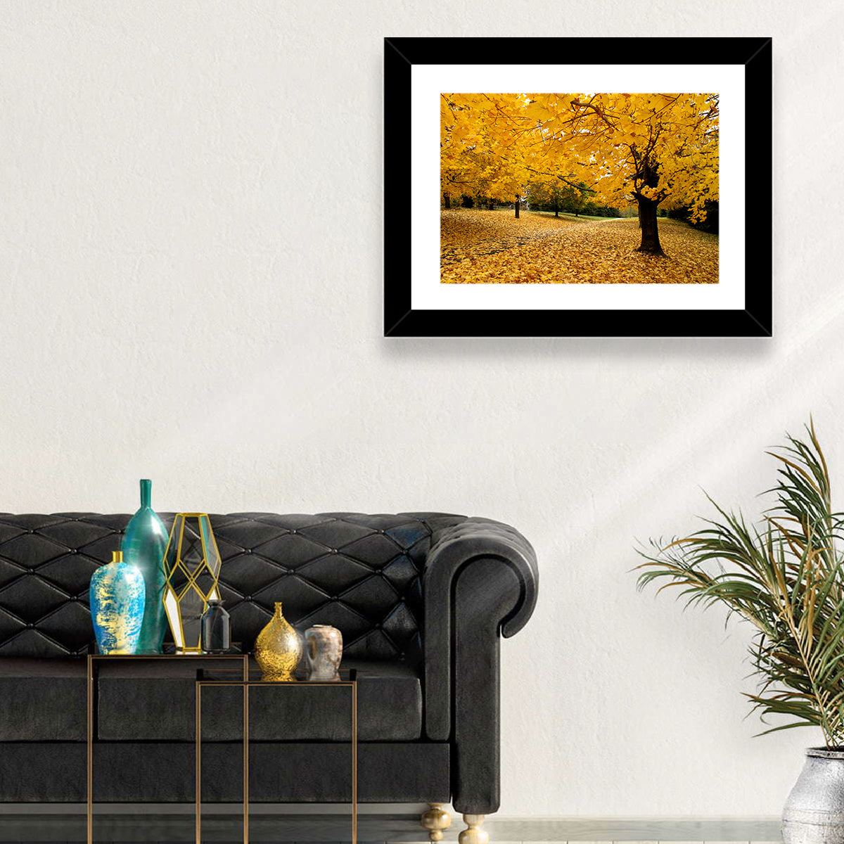 Baltimore Autumn Foliage Wall Art in a room, landscape