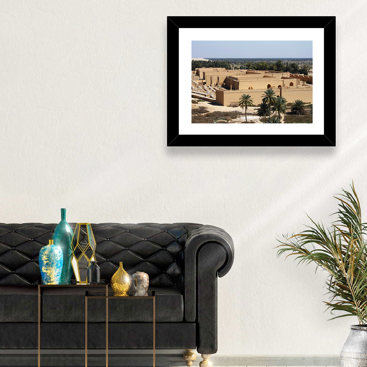 Babylon Palace Ruins Wall Art in a room, landscape
