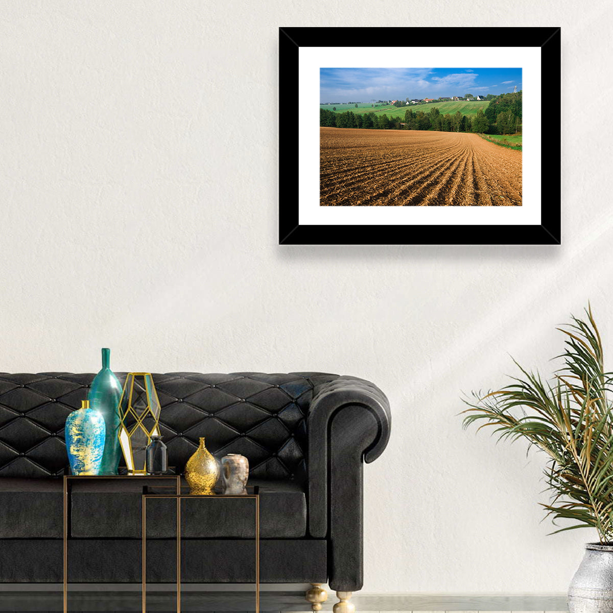 Kansas Wheat Fields Wall Art in a room, landscape