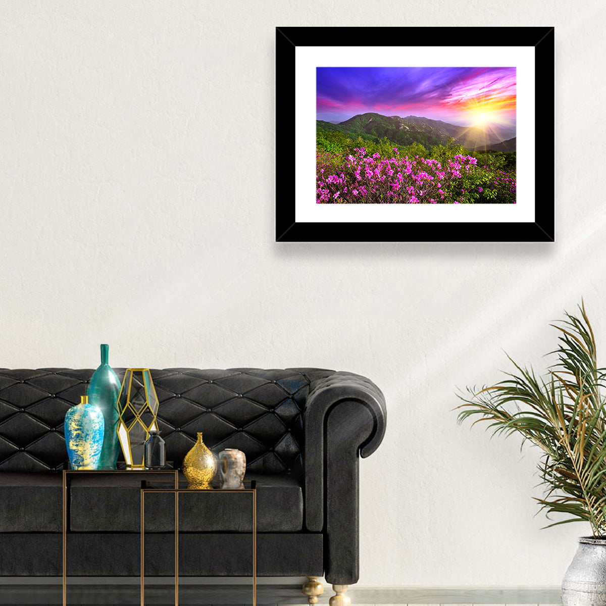 Hwangmaesan Mountain Sunset Wall Art in a room, landscape