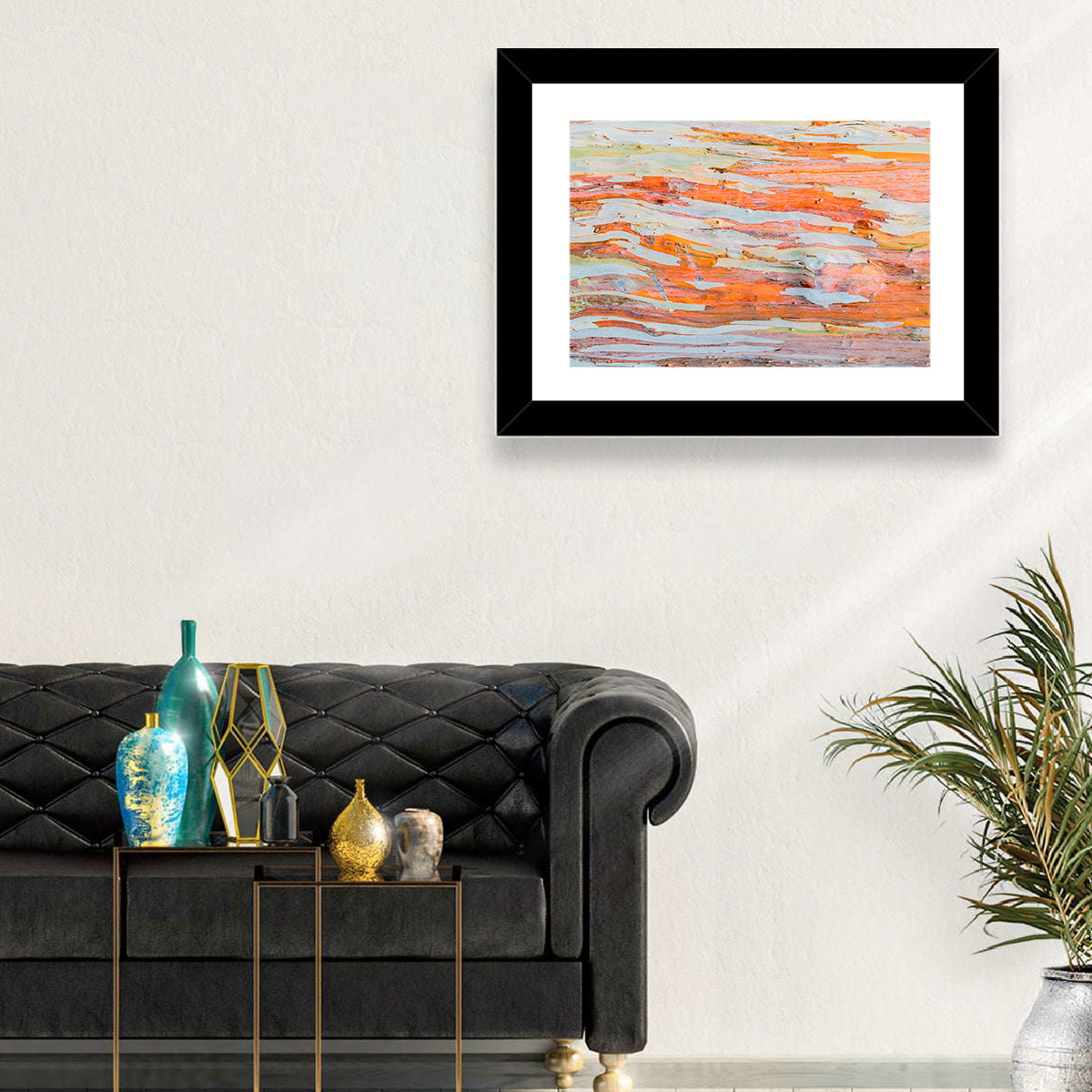 Abstract Eucalyptus Bark Layers Wall Art in a room, landscape