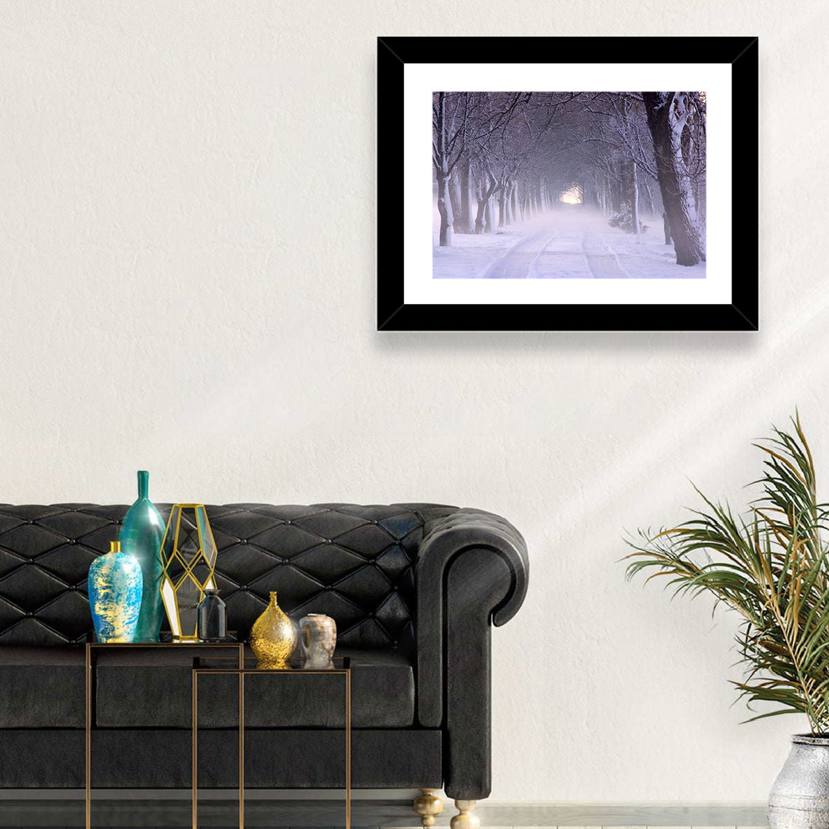 Kuressaare Park Snowy Path Wall Art in a room, landscape