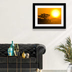 Jeep on Savannah at Sunset Wall Art