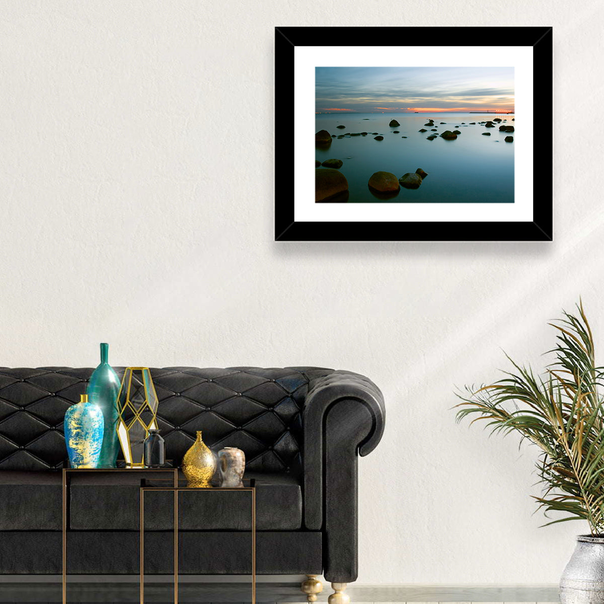 Baltic Sea at Twilight Wall Art in a room, landscape