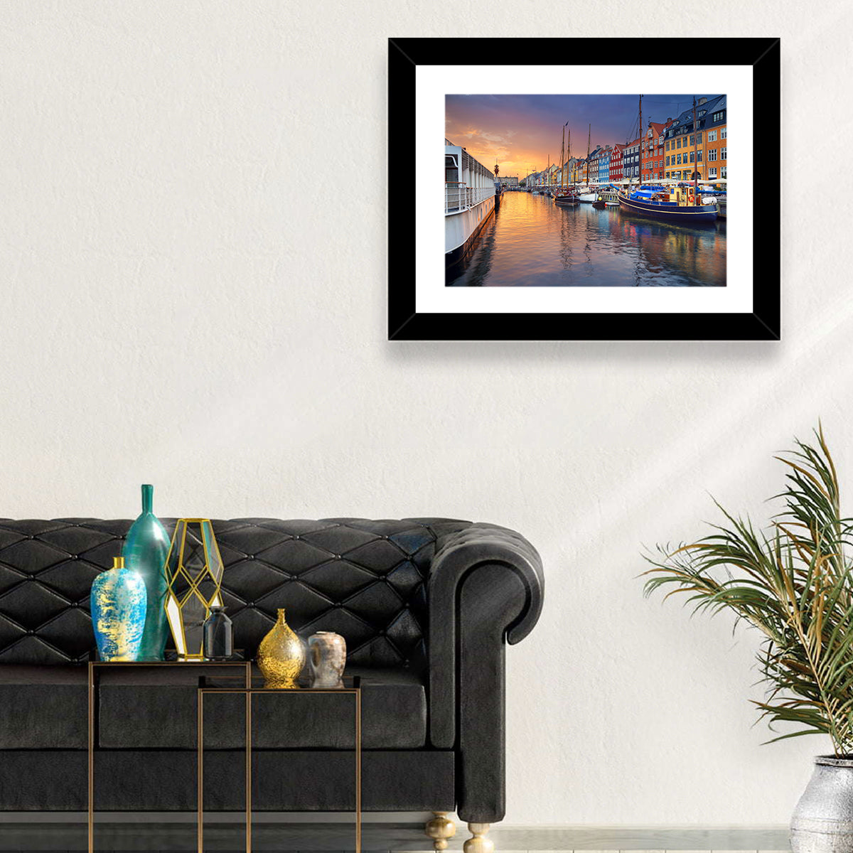 Nyhavn Canal at Sunset Wall Art