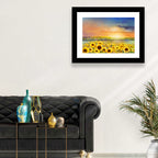 Sunburst Over Sunflower Field Wall Art