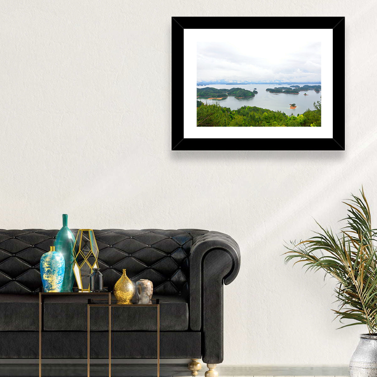 Qiandao Lake Islands View Wall Art in a room, landscape