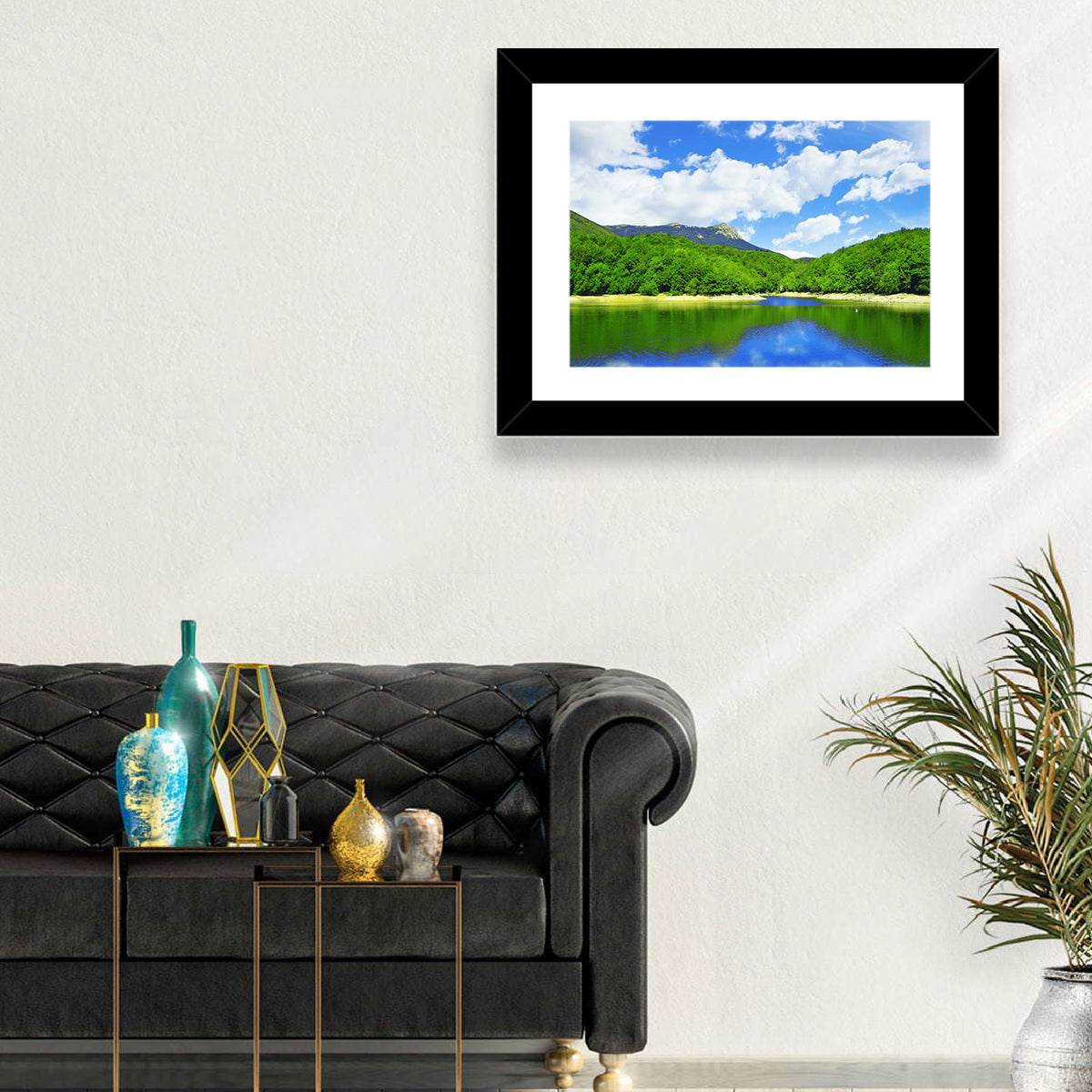 Montseny Mountains from Santa Fe Lake Wall Art in a room, landscape