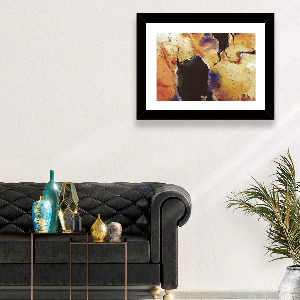 Merging Continents Textured Abstract Wall Art in a room, landscape