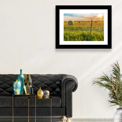 Hay Harvest Field Wall Art