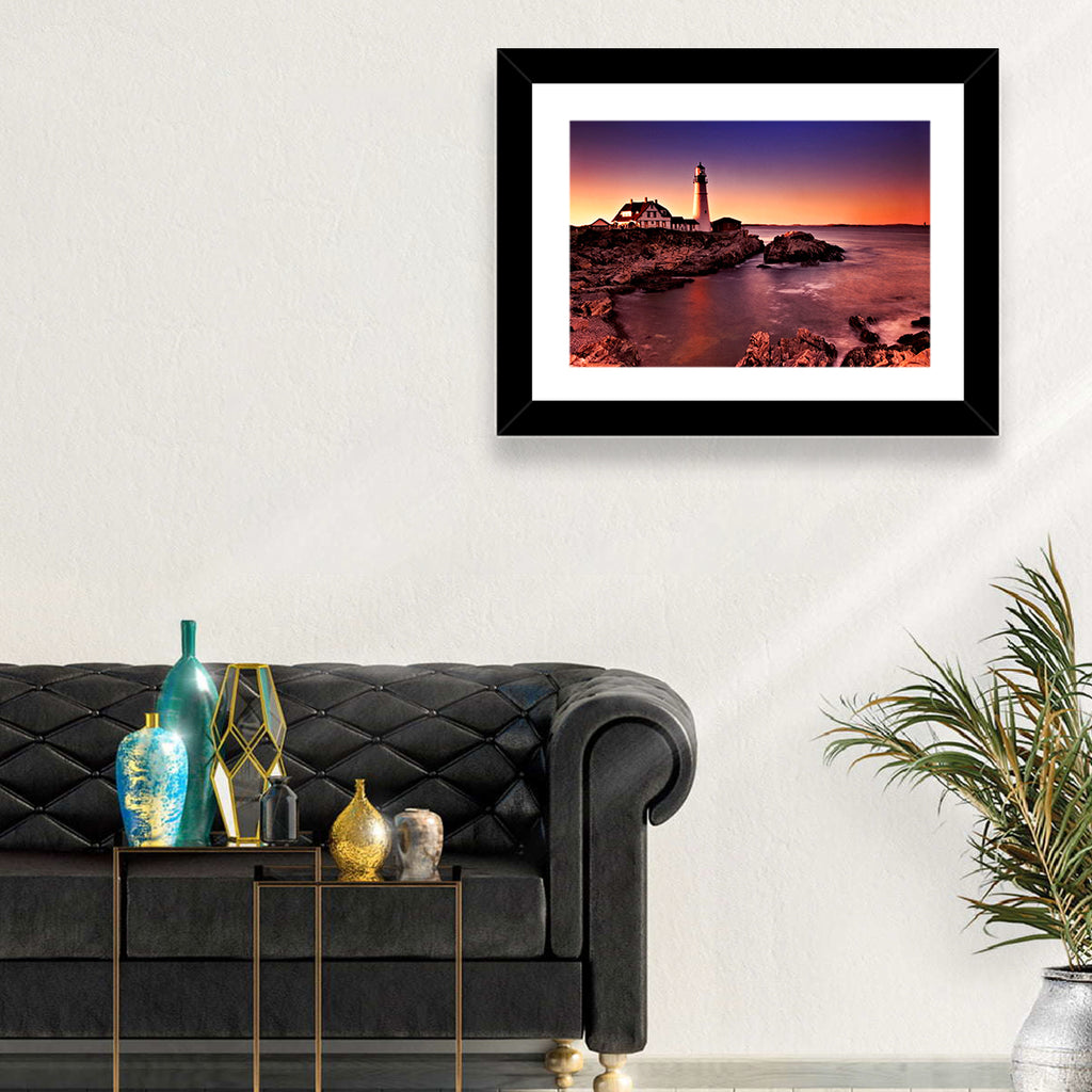 Portland Head Light at Dusk Wall Art