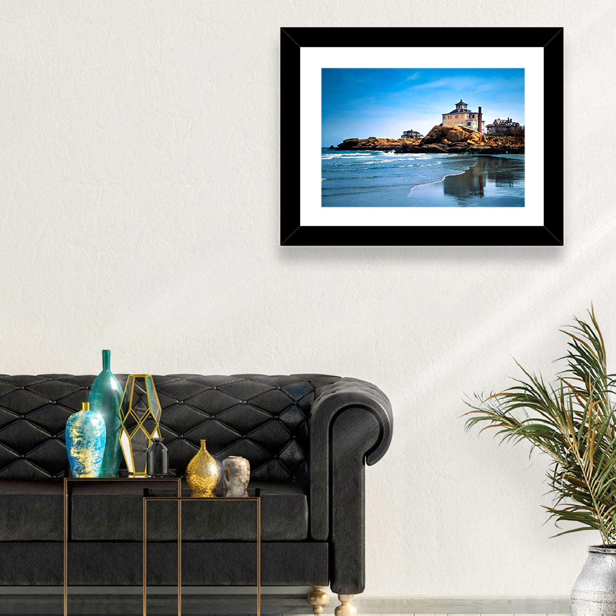 Cape Ann Beach Wall Art in a room, landscape