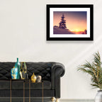 Snowy Sunset with Conifer Wall Art