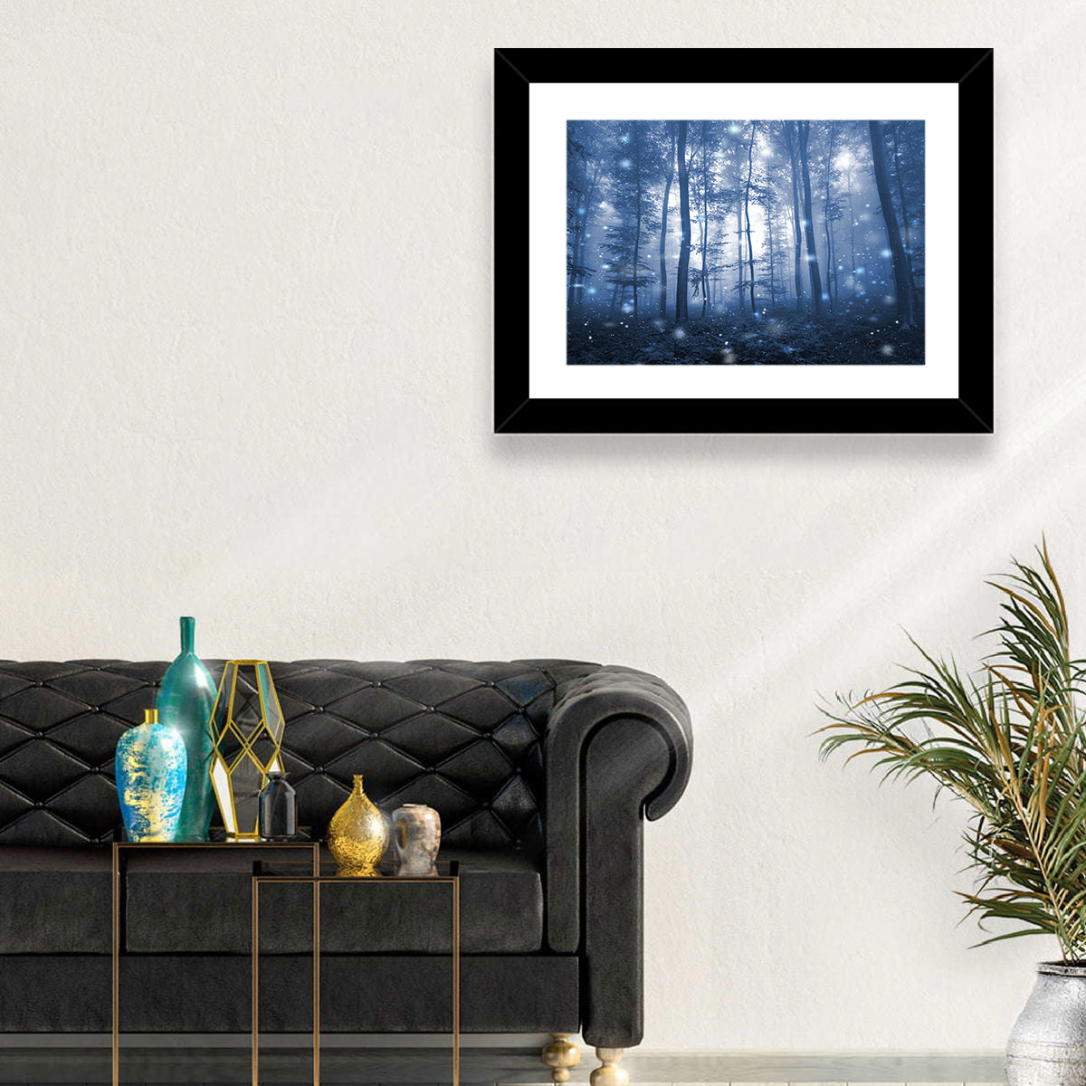 Blue Mist Forest at Twilight Wall Art