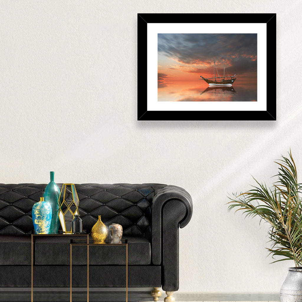 Dhow at Sunset Wall Art