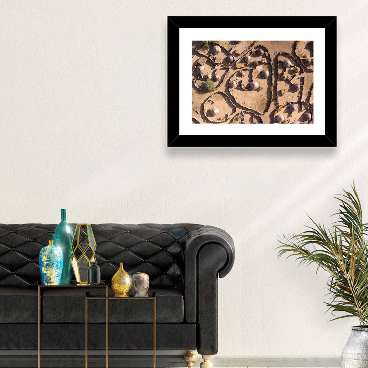 Thatched Huts in Chad Wall Art