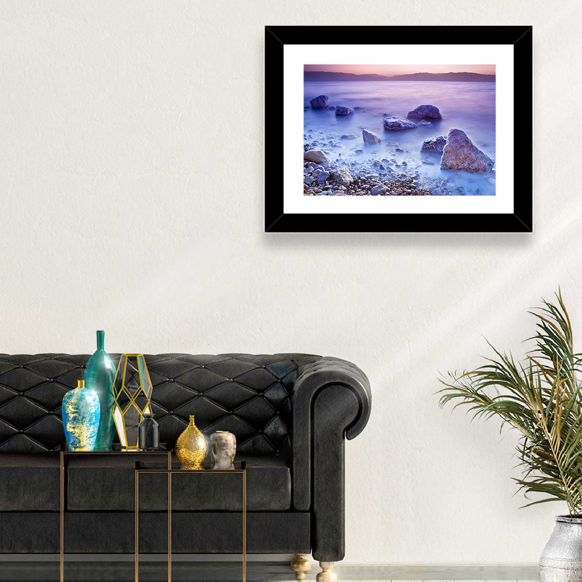 Dead Sea Salt Rocks at Dawn Wall Art in a room, landscape