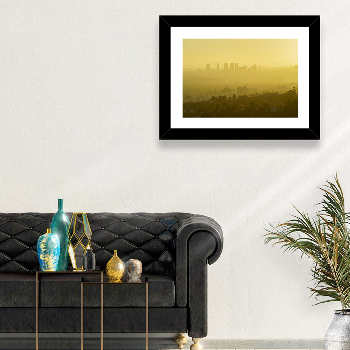 Westwood Los Angeles in Golden Haze Wall Art in a room, landscape