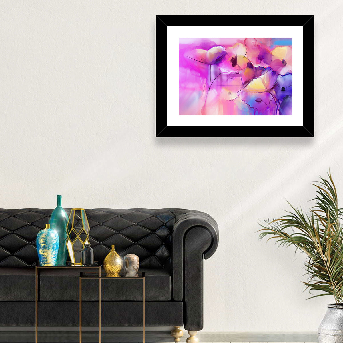 Abstract Tulip Garden Wall Art in a room, landscape