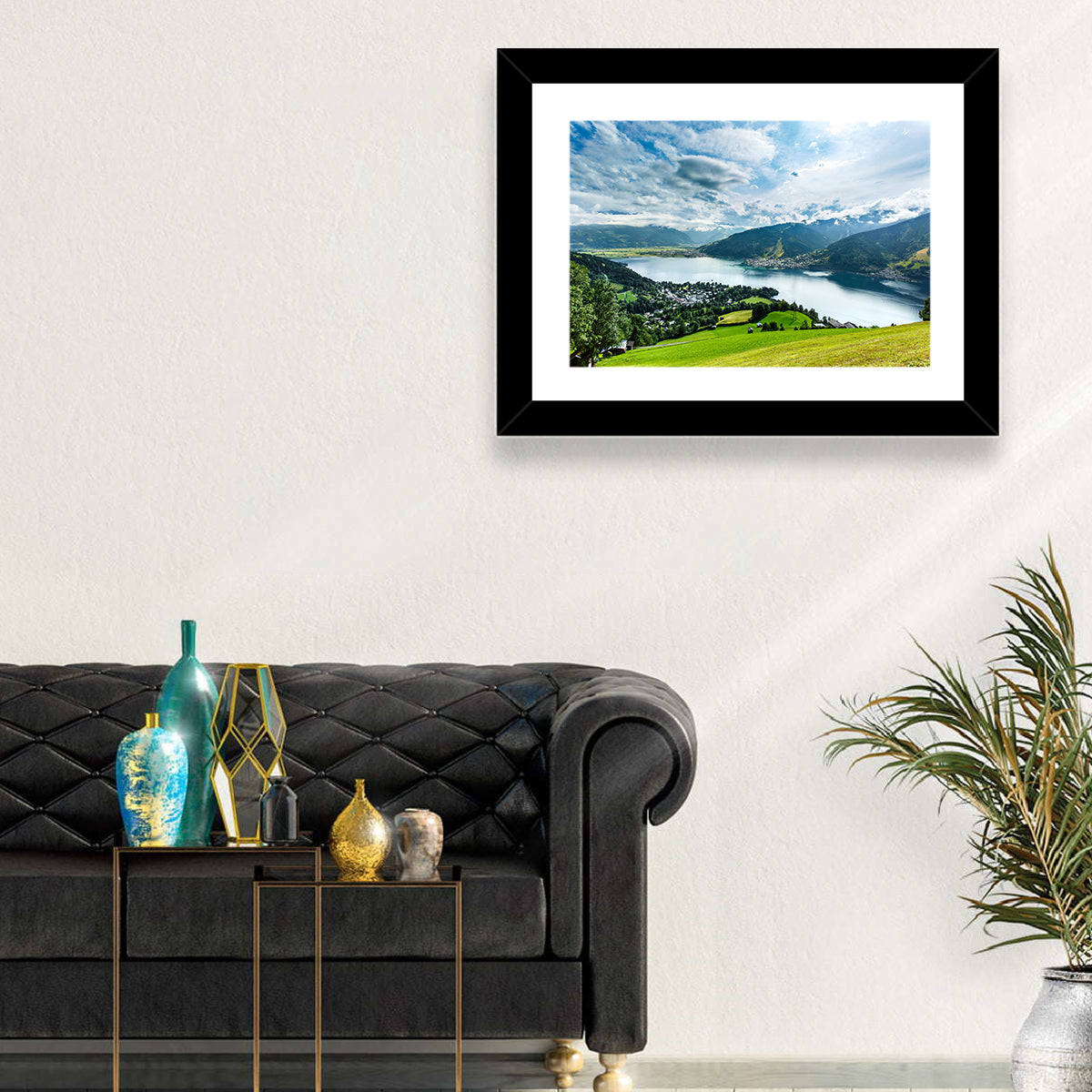 Zell Am See Panorama Wall Art in a room, landscape