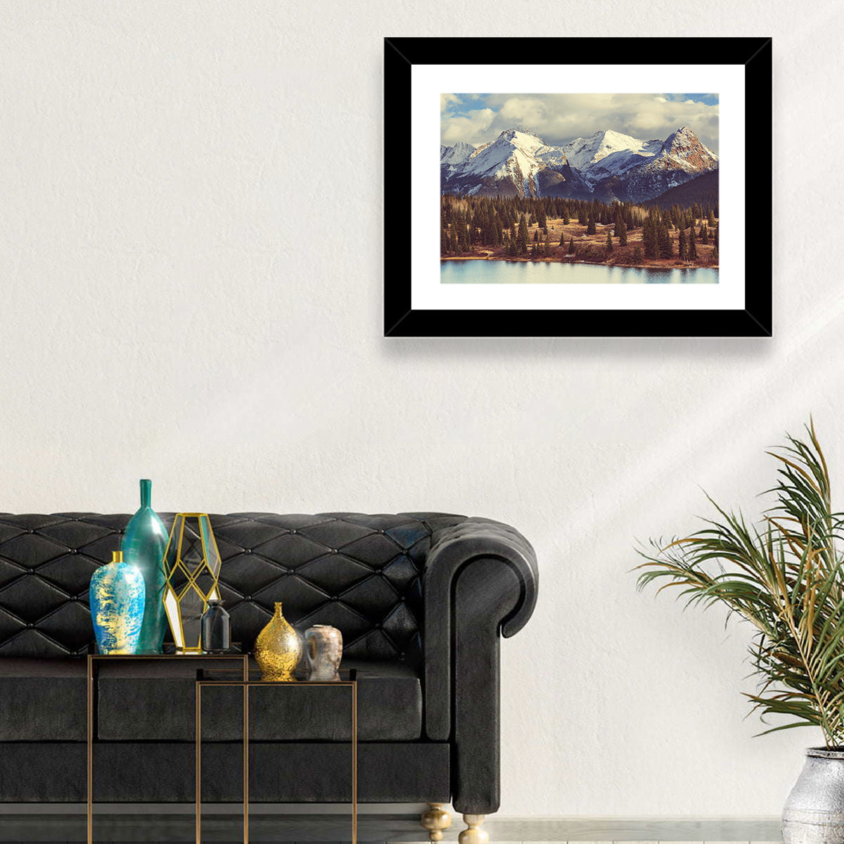 Snow-capped Colorado Rockies Wall Art in a room, landscape