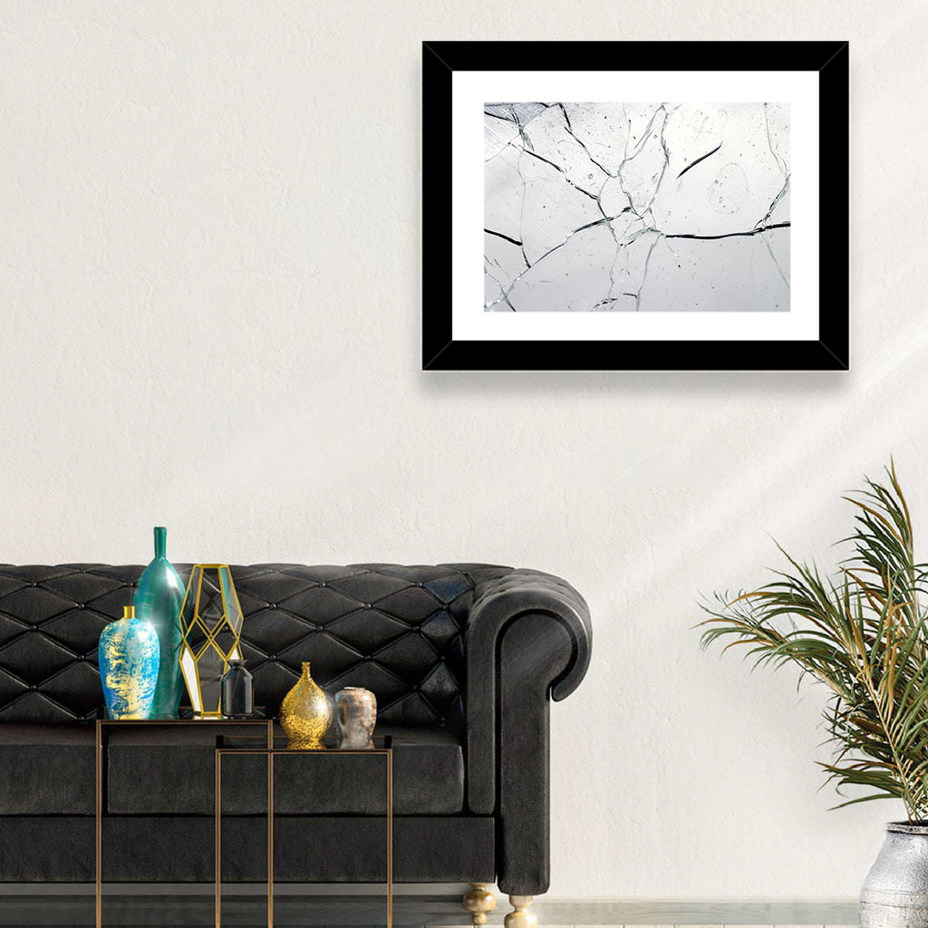Fractured Glass Macro Study Wall Art