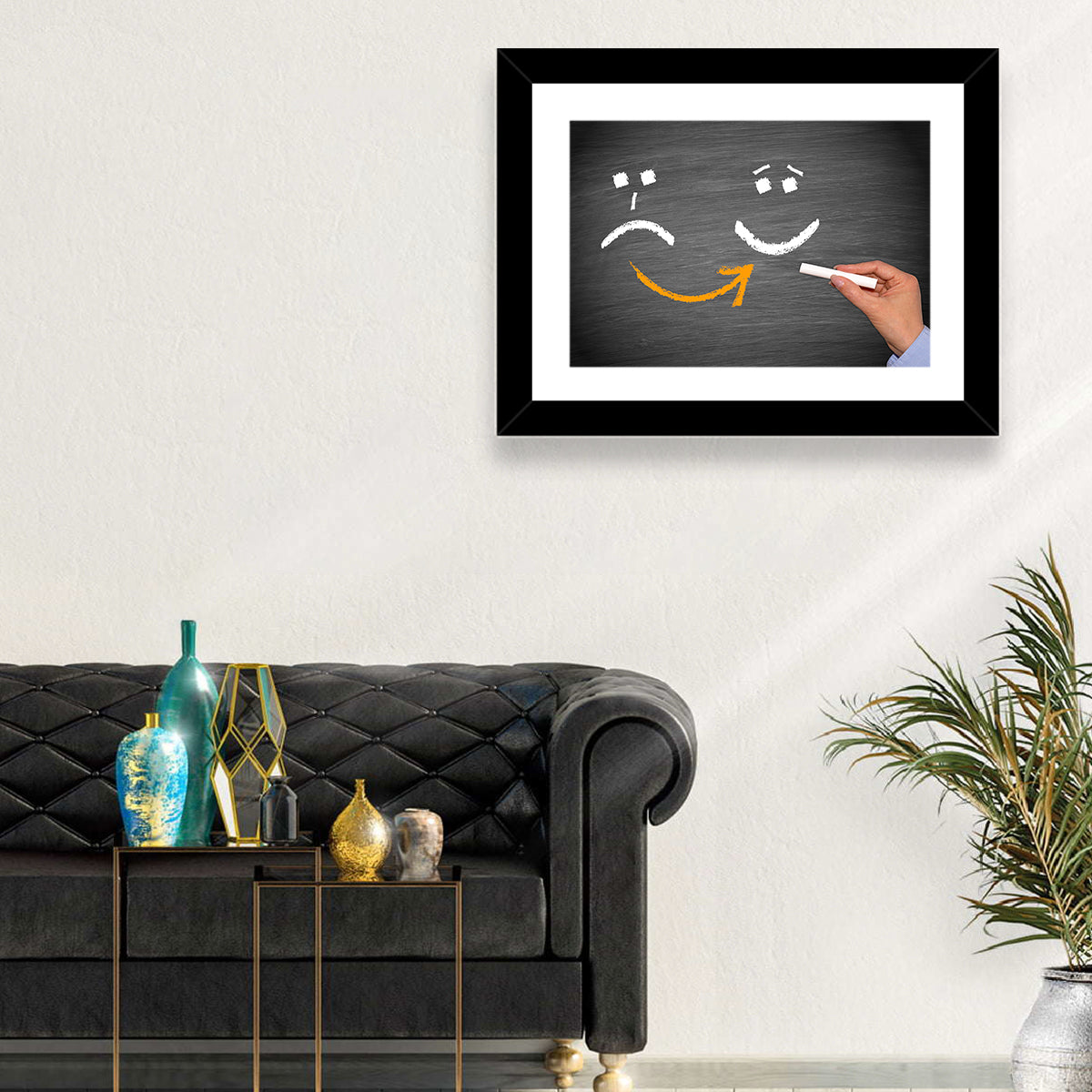 Chalkboard Mood Shift Smiley Arrow Wall Art