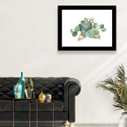 Eucalyptus Leaves with Pink Blossom Wall Art