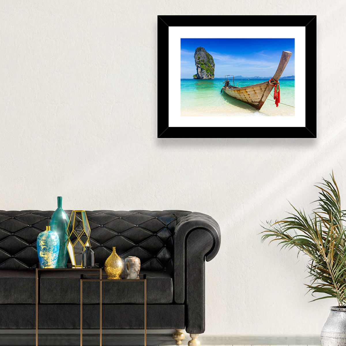 Krabi Longtail Boat Seascape Wall Art