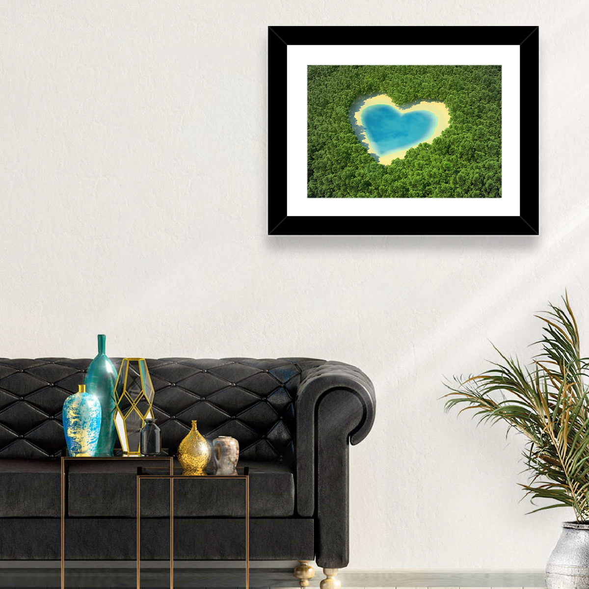 Heart-shaped Pond Aerial View Wall Art