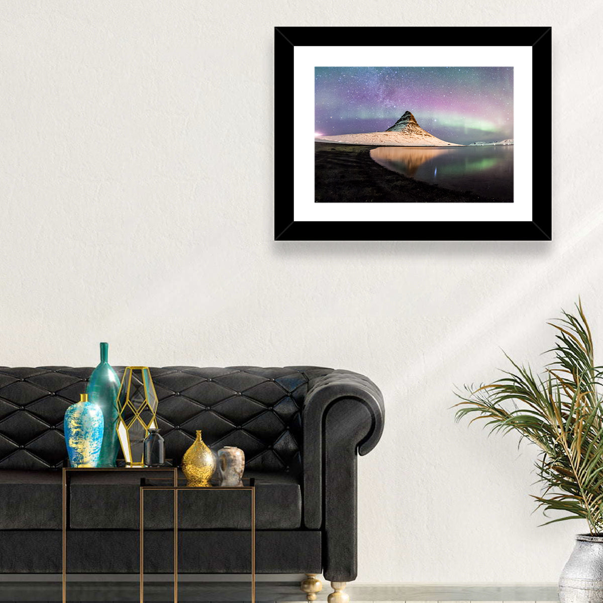 Kirkjufell Under the Milky Way Wall Art in a room, landscape