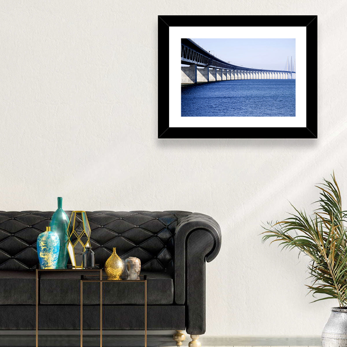 Oresund Bridge Perspective Wall Art in a room, landscape