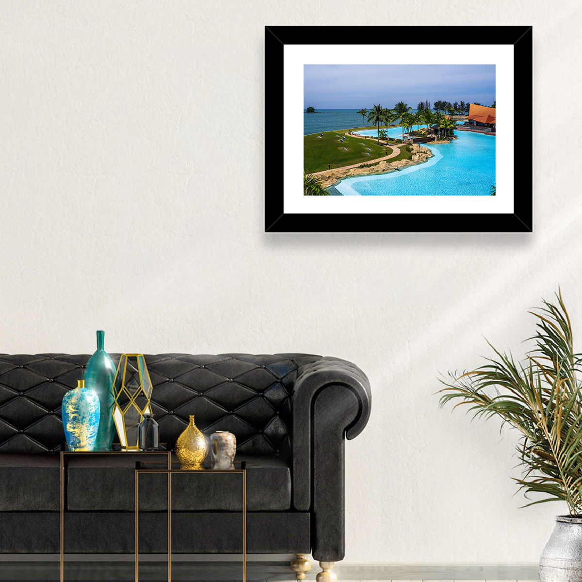 Tiered Resort Pool Horizon Wall Art