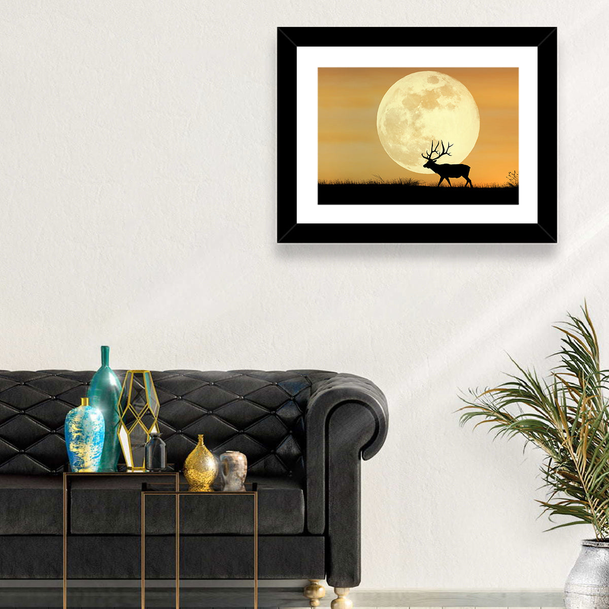 Bull Elk & Supermoon Wall Art